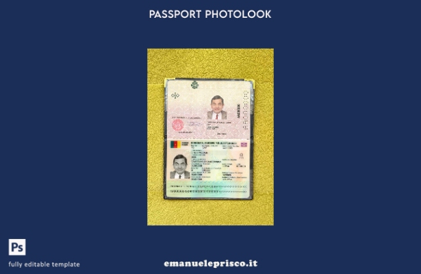modello di photolook presente del passaporto del Camerun in stile verificato